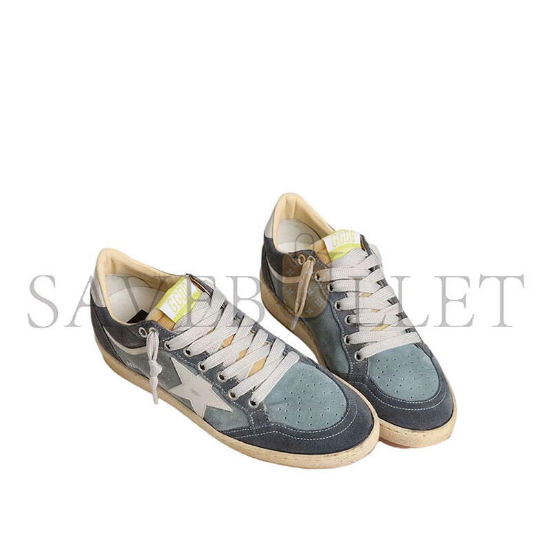 GOLDEN GOOSE BALL STAR LTD IN LIGHT BLUE SUEDE WITH MILK-WHITE LEATHER STAR AND HEEL TAB GWF00746